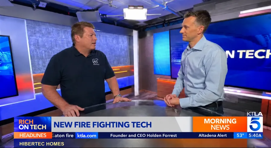 Holden Forrest speaking with Rich DeMuro in the KTLA studio